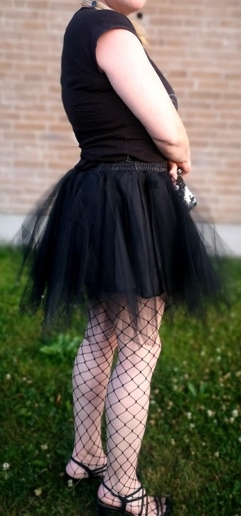 Tyl strut nederdel -Sort